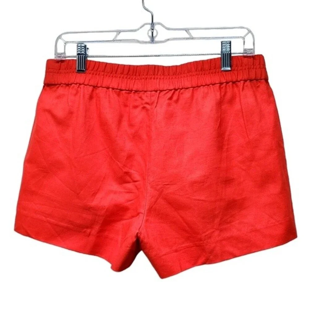 J. CREW FACTORY Linen Blend Pull-On Shorts Red Size 4 NWT